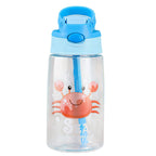 16.2oz Leak-proof Kids Water Bottle with Straw Push Button