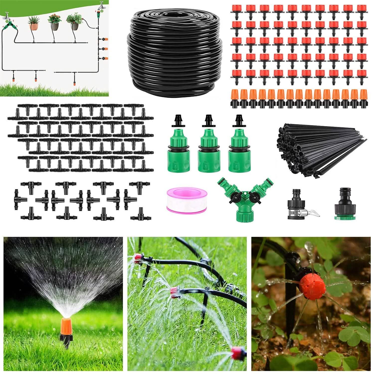 164FT Drip Irrigation Kit Automatic Garden Irrigation System