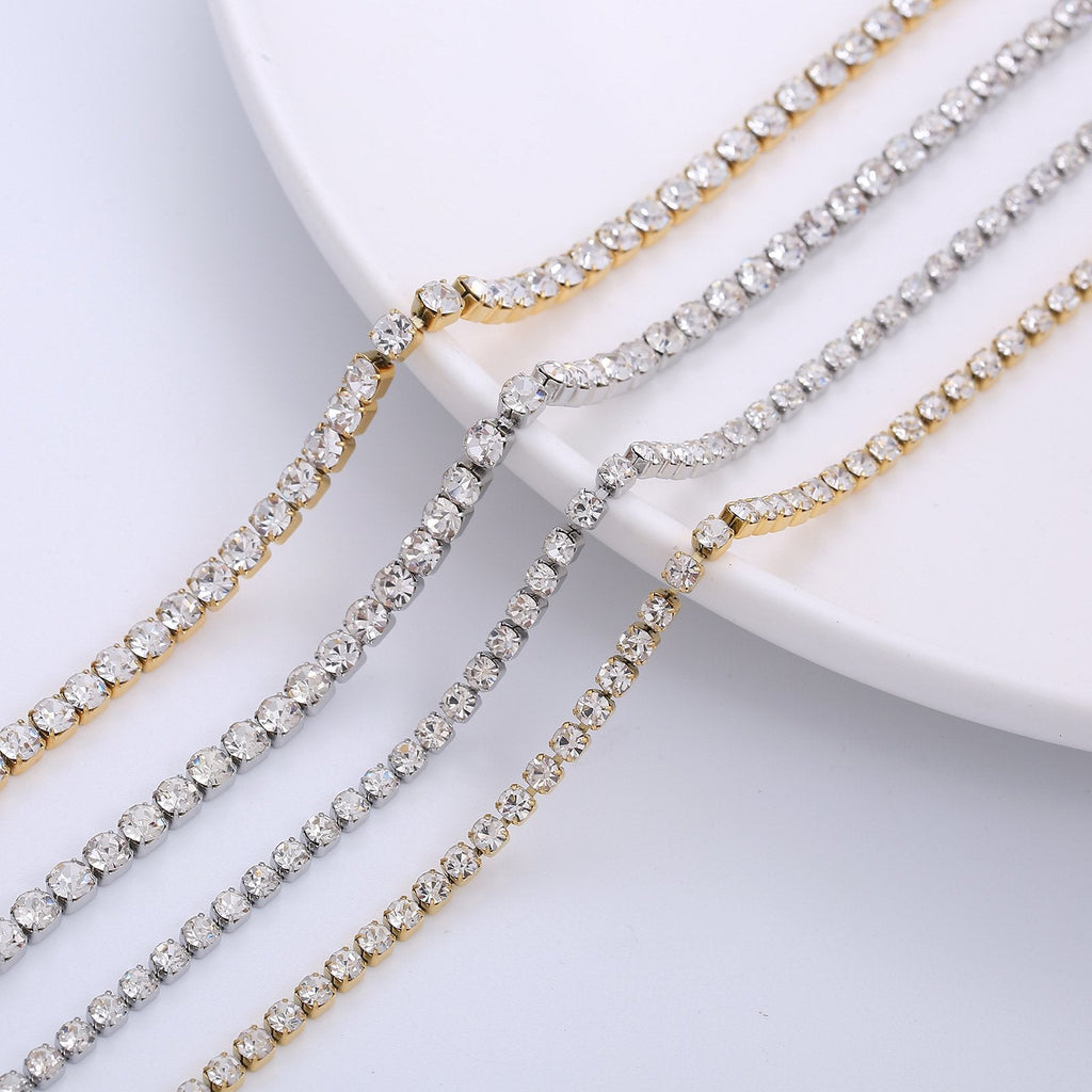 "Crystal' Tennis Necklace