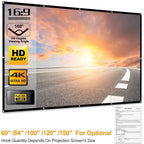 16:9 Foldable Projector Screen Anti-Crease Wall Mounted