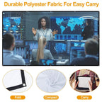 16:9 Foldable Projector Screen Anti-Crease Wall Mounted