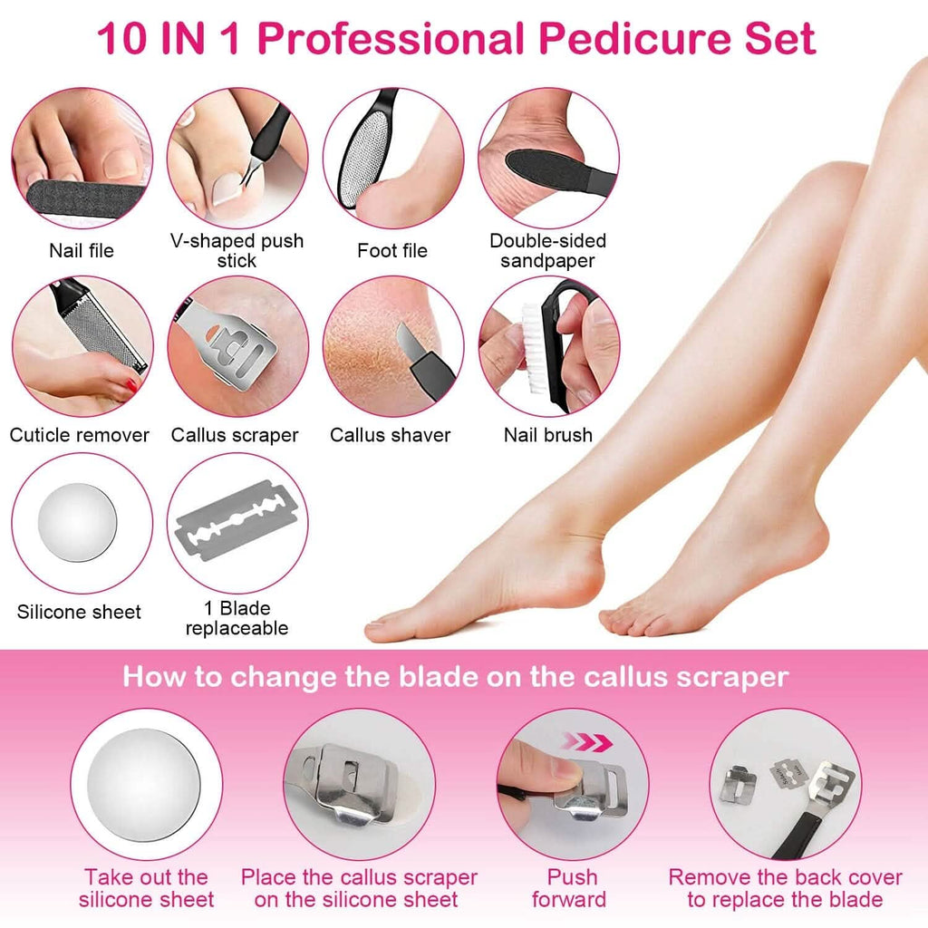 17-Pieces Set: Electric Foot Callus Remover with Vacuum Foot Grinder Rechargeable