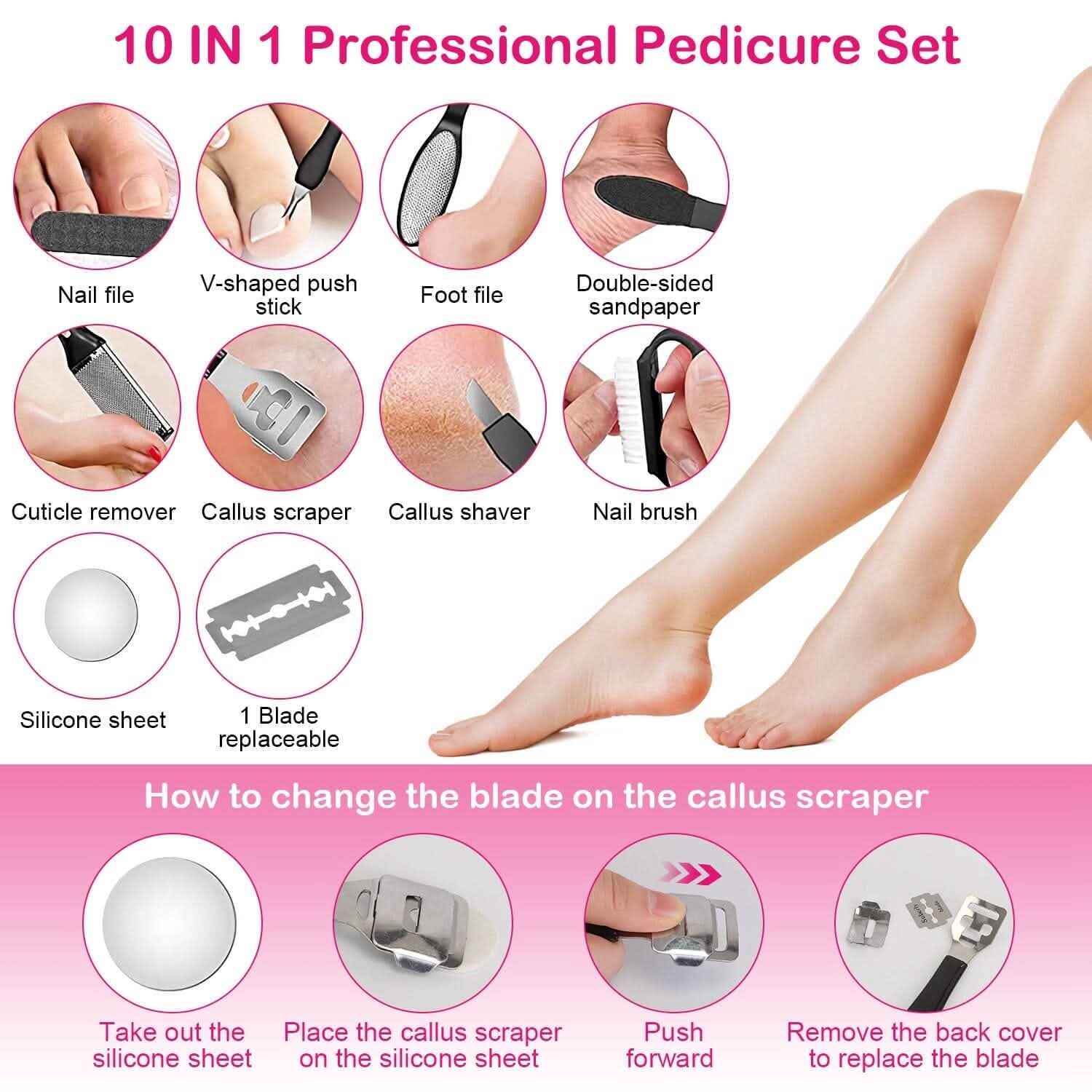 17-Pieces Set: Electric Foot Callus Remover with Vacuum Foot Grinder Rechargeable