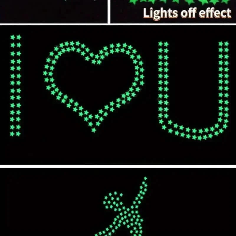 175-Pieces: Reusable Glow-in-the-Dark Star Wall Stickers with Shimmery Finish