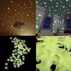 175-Pieces: Reusable Glow-in-the-Dark Star Wall Stickers with Shimmery Finish