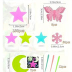 175-Pieces: Reusable Glow-in-the-Dark Star Wall Stickers with Shimmery Finish