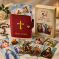 Catholic Faux Leather Holy Card Holder – Pocket Prayer Card Organizer with Snap Closure