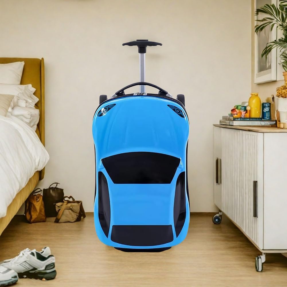 Kids' Car Rolling Suitcase with Extendable Handle