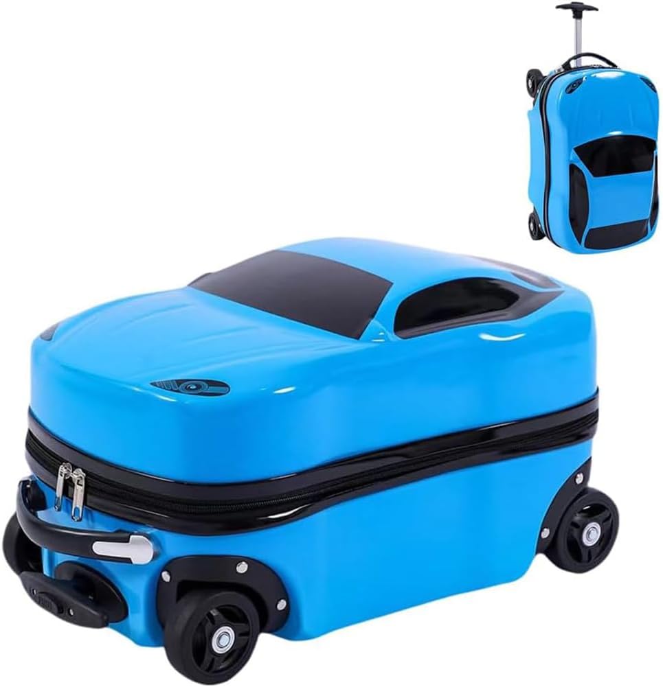 Kids' Car Rolling Suitcase with Extendable Handle