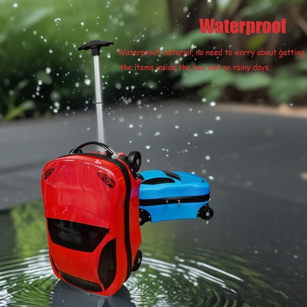Kids' Car Rolling Suitcase with Extendable Handle