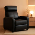 Black Leather Recliner Chair With Lumbar Support For Living Room