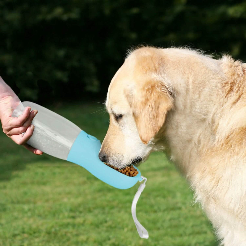 18.6 oz Portable Dog Water Dispenser with Detachable Food Container