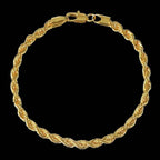 18K Gold European Classic Twist Necklace + Bracelet