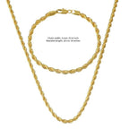 18K Gold European Classic Twist Necklace + Bracelet