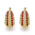 18K Gold-Filled High-Polish Red & White Crystal Earrings