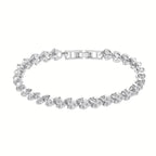 18K Golden Plated Stainless Steel Bracelet with Rhinestone Embellishments