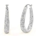18K White Gold Inside Out Crystal Hoops