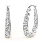 18K White Gold Inside Out Crystal Hoops