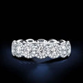 18kt White Gold Plated Simulated Diamond Eternity Band Ring