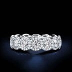18kt White Gold Plated Simulated Diamond Eternity Band Ring