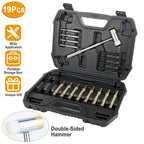 19-Piece: Hammer Punch Set Drift Pin Punch Kit with Portable Storage Box