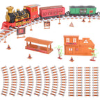 193-Piece: Electric Train Set Steam Locomotive Passenger Coach Coal Car Christmas Train