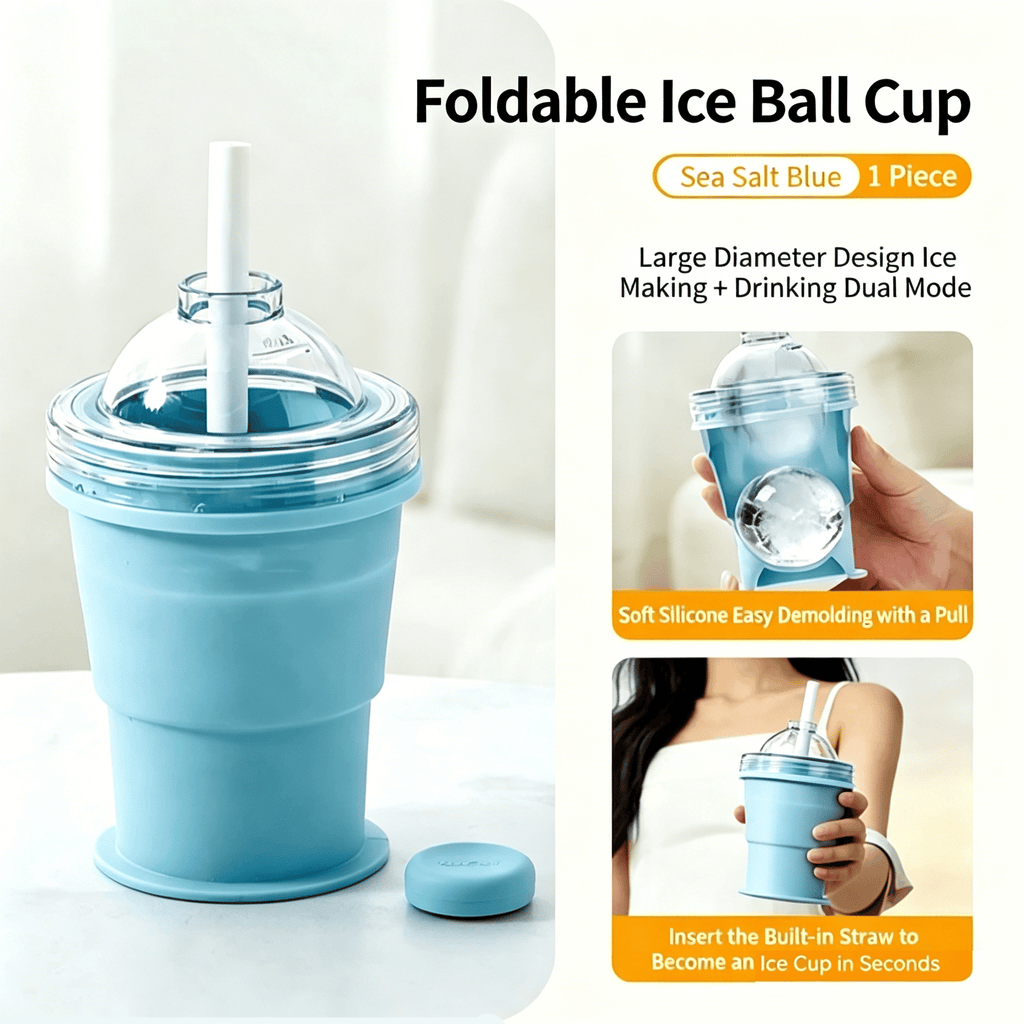 Foldable Silicone Ice Ball Drink Cup