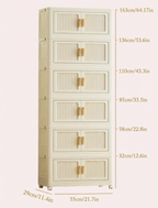 2-6 Layer Foldable Rolling Storage Bin Cabinet