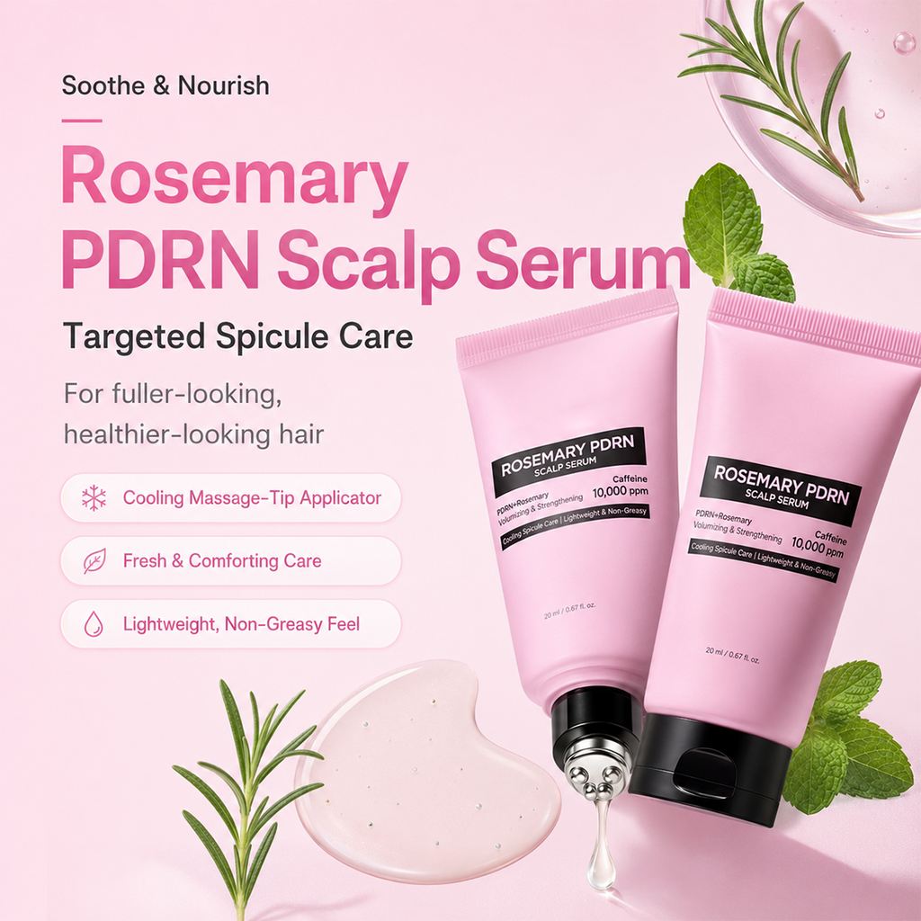 Rosemary PDRN Scalp & Hair Care Set – Shampoo, Conditioner, Hair Mask & Scalp Serum for Fuller-Looking Hair