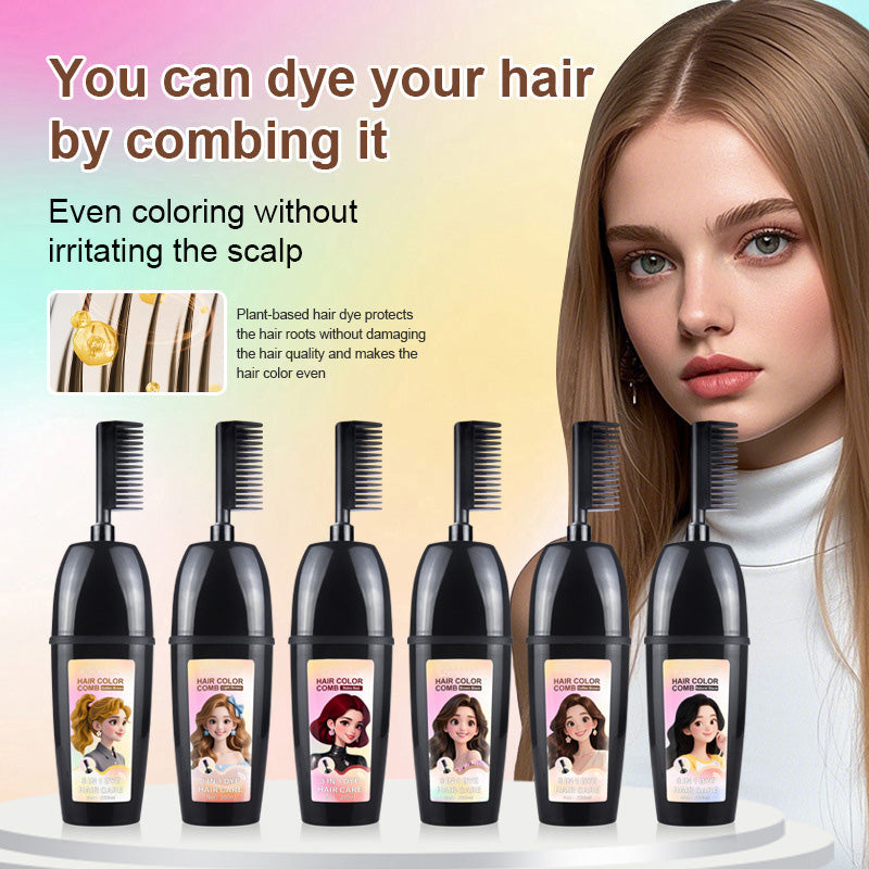 3-in-1 herbal hair coloring comb | Easy hair coloring at home with built-in brush