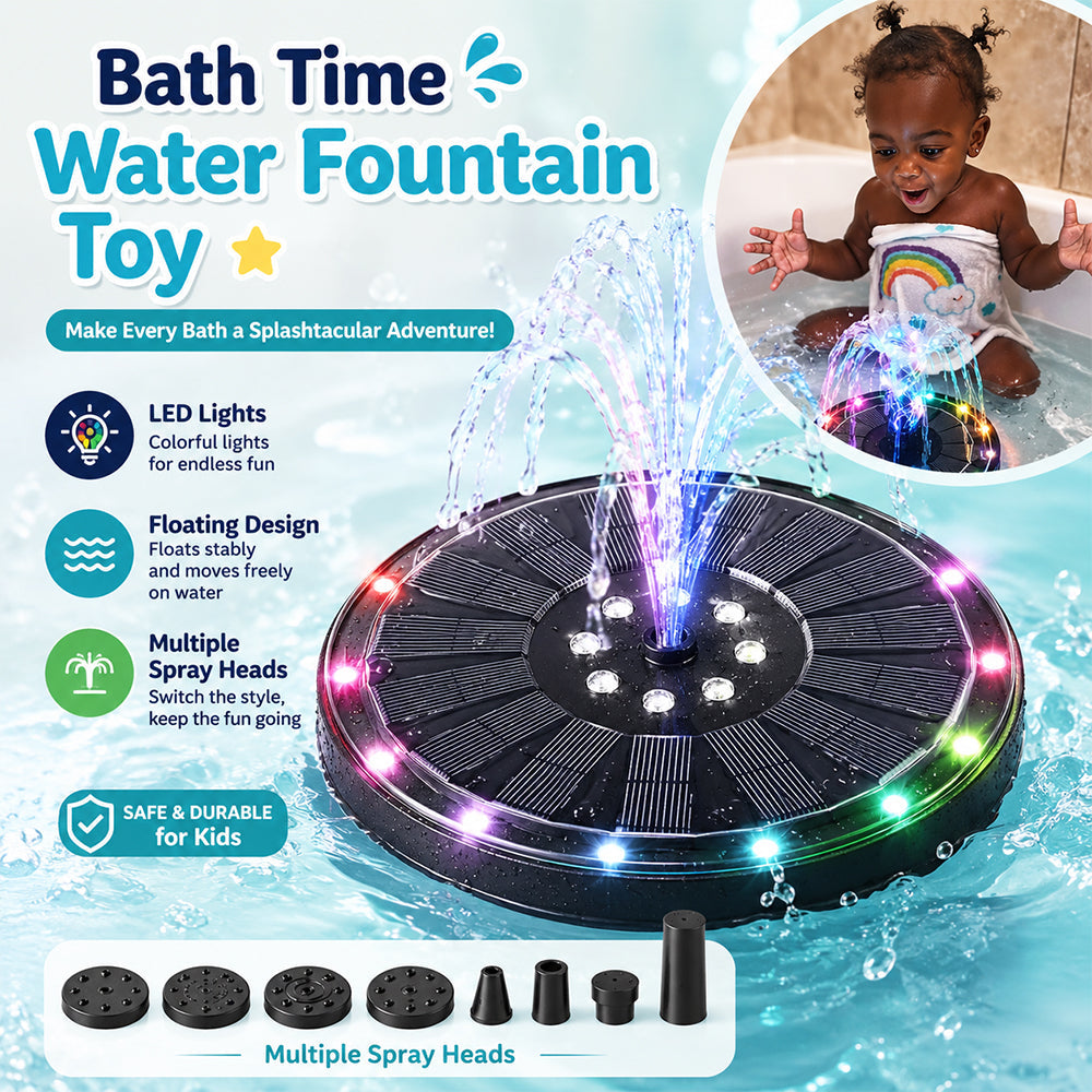 Kids Bath Fountain Toy with Colorful LED Lights – Automatic Water Spray Bathtub Toy for Toddlers & Babies