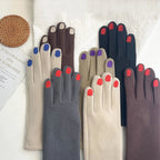 Touch Screen Winter Gloves with Nail Polish Design