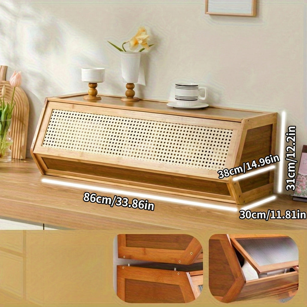Slim Bamboo Shoe Cabinet with 3 Flip Drawers