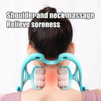 Manual Neck and Shoulder Massager with Kneading Rollers