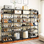 Multi Layers - Shoe Rack Organizer Column Storage Shelf Entryway w/ Hooks