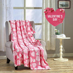 Valentine's Day Heart-Themed Throw Blanket – Ultra Plush, Soft, Cozy, and Luxurious Fleece, 50" x 60"