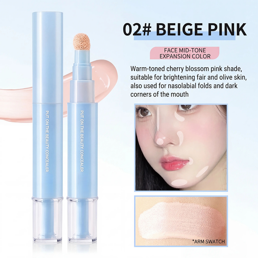 Dual-effect Concealer & Foundation Eye Concealer, Korean pressed powder foundation for a flawless complexion.