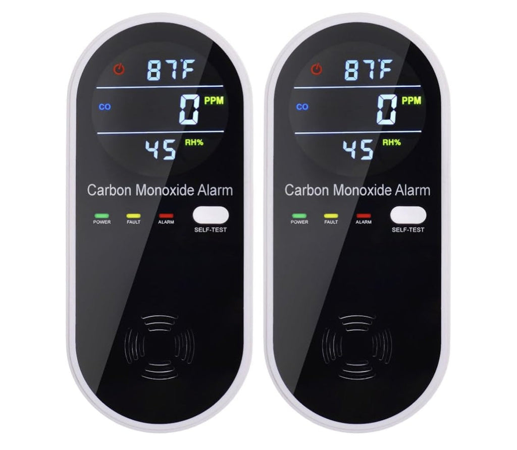 3-in-1 Carbon Monoxide Detector, Carbon Monoxide Detector Plug in Wall with Temperature & Humidity Display