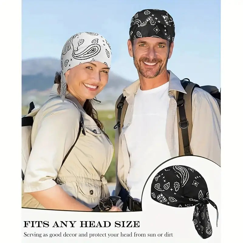 Paisley Pattern Durag Adjustable Head Wrap, Breathable Quick-Dry Helmet Liner