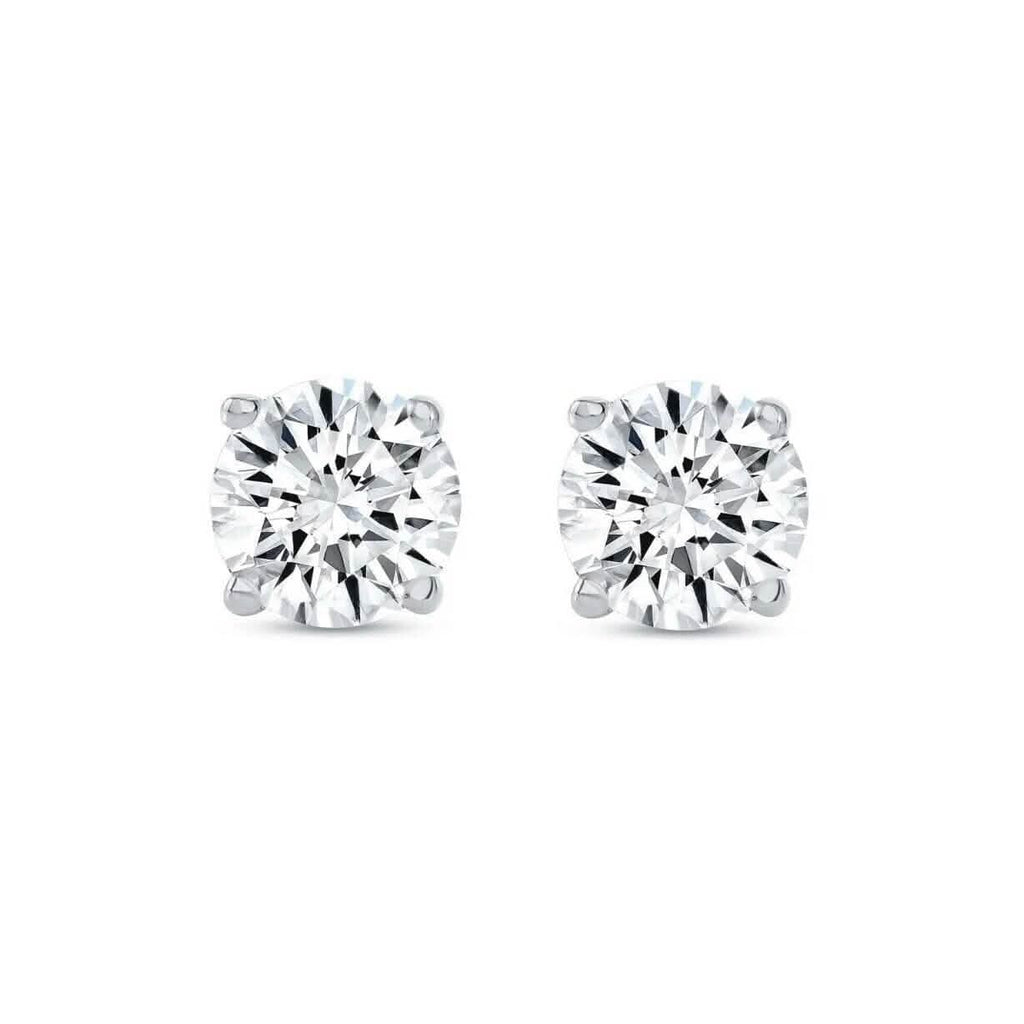2 Ct Round Lab Created Grown Diamond Earrings 950 Platinum E/VVS Basket Screw