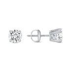 2 Ct Round Lab Created Grown Diamond Earrings 950 Platinum E/VVS Basket Screw