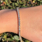 2 Ct TW Round-Cut Natural Diamond Tennis Bracelet 14K Gold 7" Women's