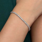 2 Ct TW Round-Cut Natural Diamond Tennis Bracelet 14K Gold 7" Women's