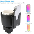 2-in-1 Car Cup Holder with Phone Holder Adjustable Base