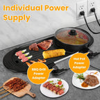2-in-1 Electric Hot Pot with Bbq Grill Cooker 2200W