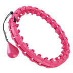 2-in-1 Fitness Hoop 24 Knots Abdomen Fitness Massage Hoops Weighted with 360 Auto Spinning Ball Detachable Knots