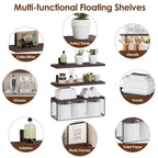 2-in-1 Floating Shelves Wall Mounted with Storage Basket