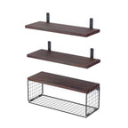 2-in-1 Floating Shelves Wall Mounted with Storage Basket