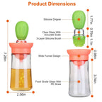 2-in-1 Glass Olive Oil Dispenser with Silicone Dropper