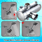 2-in-1 Handheld & Rainfall Shower Head Set with Long Hose and T-Valve